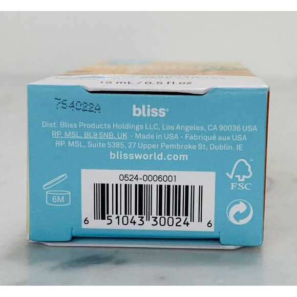 BLISS Rest Assured Refreshing Eye Cream 0.5 fl oz Dark Circle Depuff Vit. C NEW - Picture 5 of 5